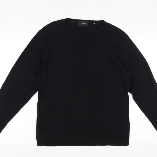 Linea Men's Black Cotton Cashmere Pullover Jumper M