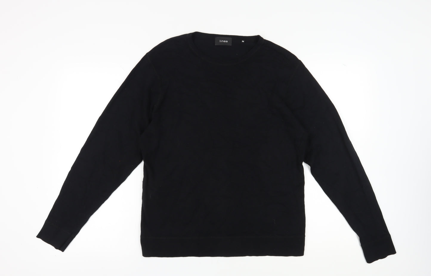 Linea Men's Black Cotton Cashmere Pullover Jumper M