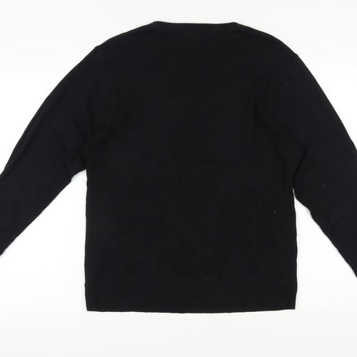 Linea Men's Black Cotton Cashmere Pullover Jumper M