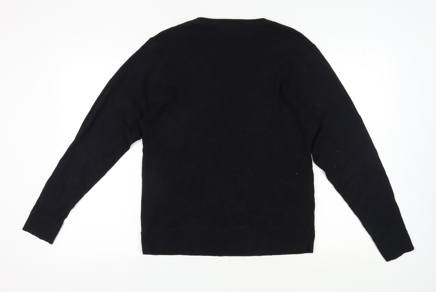 Linea Men's Black Cotton Cashmere Pullover Jumper M