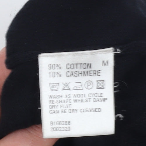 Linea Men's Black Cotton Cashmere Pullover Jumper M