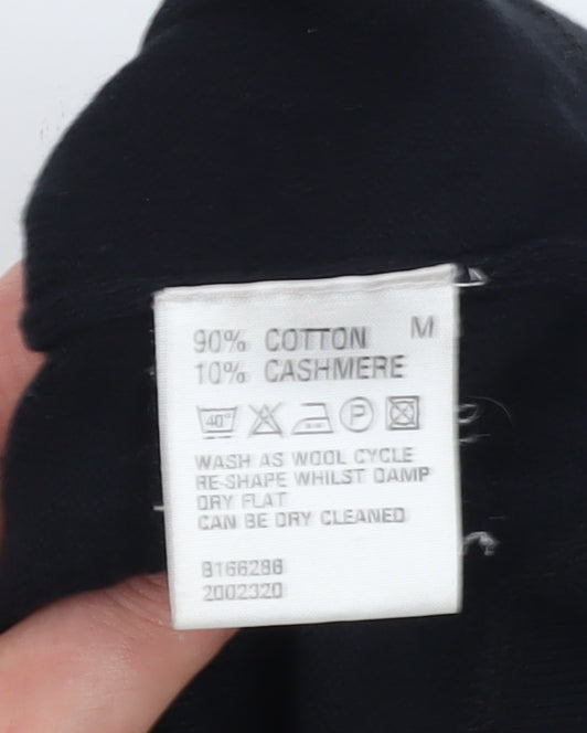 Linea Men's Black Cotton Cashmere Pullover Jumper M