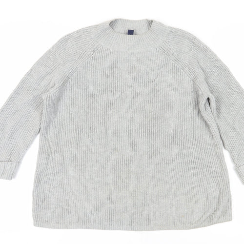 Gap Women's Grey Chunky Knit Pullover Jumper L