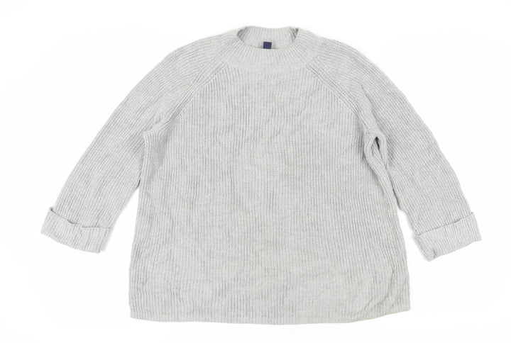 Gap Women's Grey Chunky Knit Pullover Jumper L
