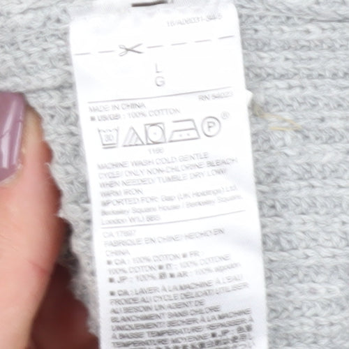 Gap Women's Grey Chunky Knit Pullover Jumper L