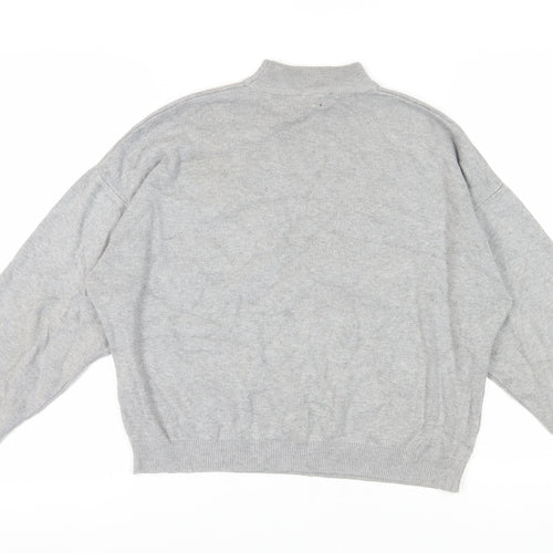 New Look Women's Grey Embroidered Pullover Jumper