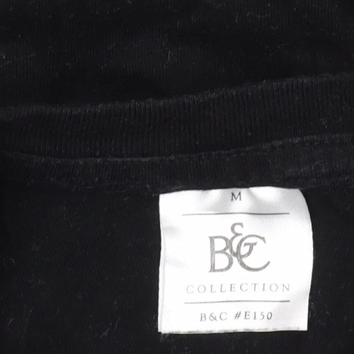 B&C Collection Men’s Black Medium Crew Neck T-Shirt