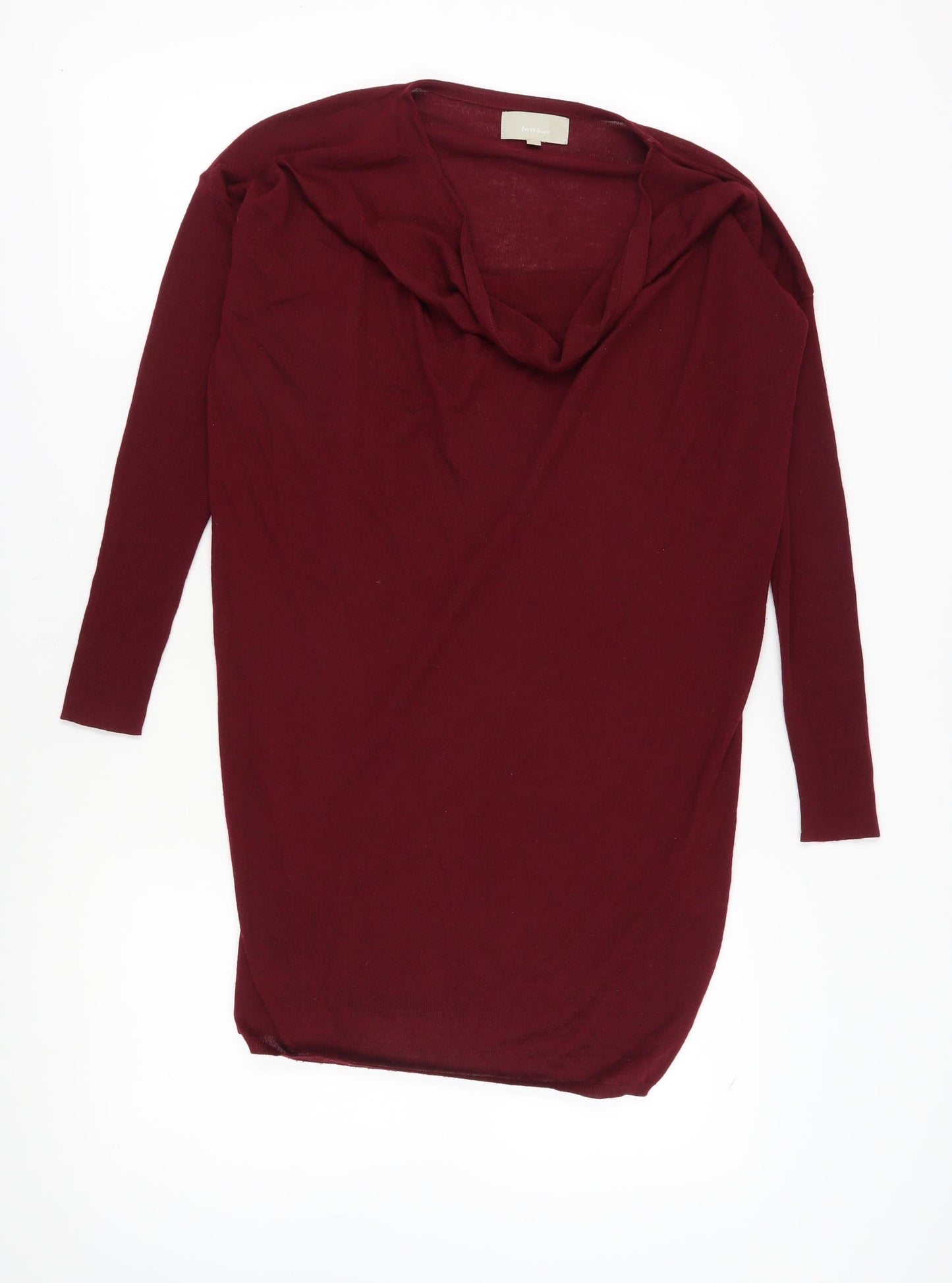 InWear Women's Red Cowl Neck Knit Pullover Jumper S
