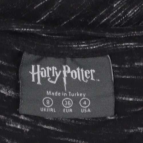 Harry Potter Women's Black Graphic T-Shirt, Size 8