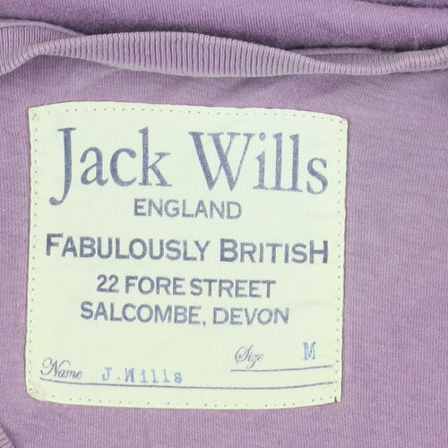 Jack Wills Purple Men's T-Shirt, Size M, Bold Logo, Cotton