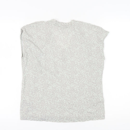 Laura Ashley Women’s Grey Floral V-Neck T-Shirt Size 14