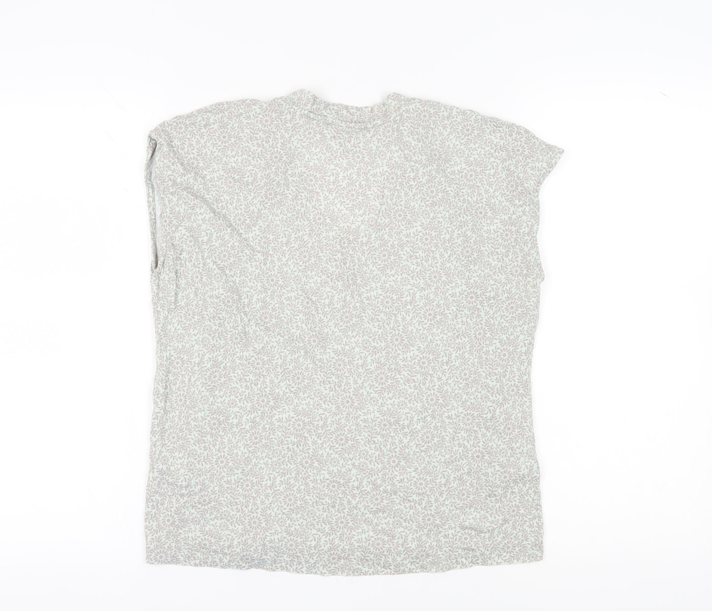 Laura Ashley Women’s Grey Floral V-Neck T-Shirt Size 14