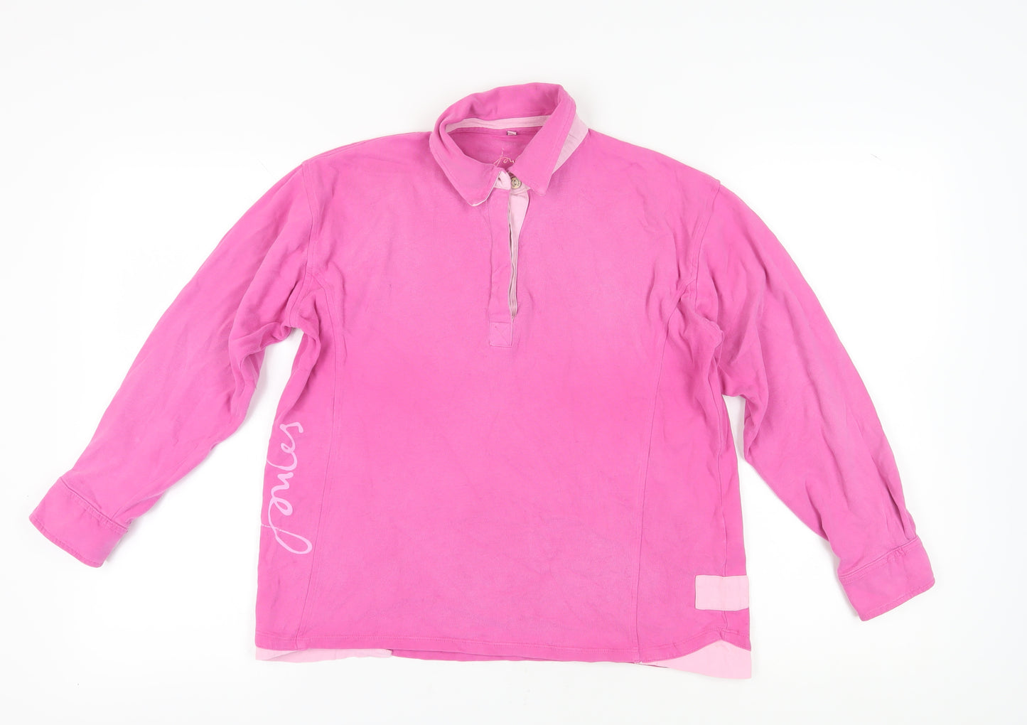 Joules Women's Pink Polo Shirt, Size 10, Long Sleeve
