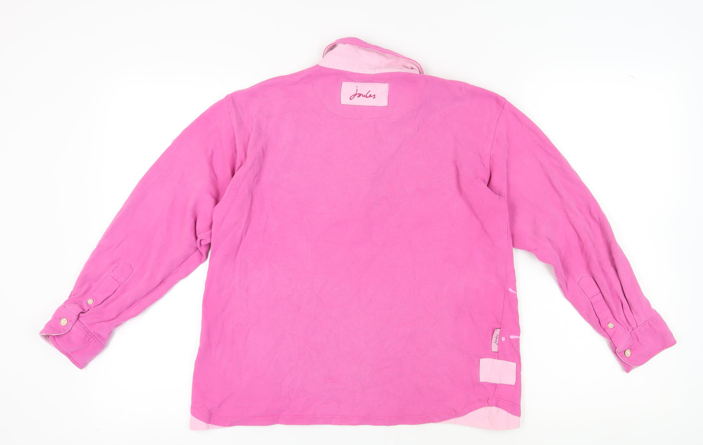 Joules Women's Pink Polo Shirt, Size 10, Long Sleeve