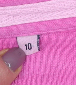 Joules Women's Pink Polo Shirt, Size 10, Long Sleeve