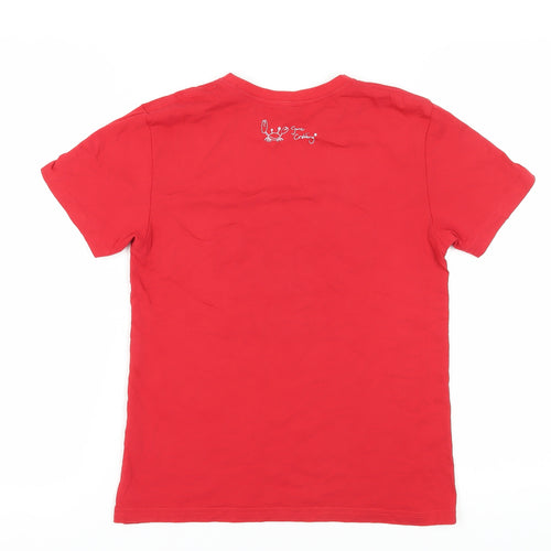 MG Girls Red 11-12 Years Graphic T-Shirt Regular Fit