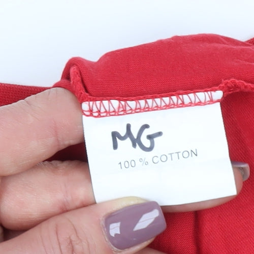 MG Girls Red 11-12 Years Graphic T-Shirt Regular Fit