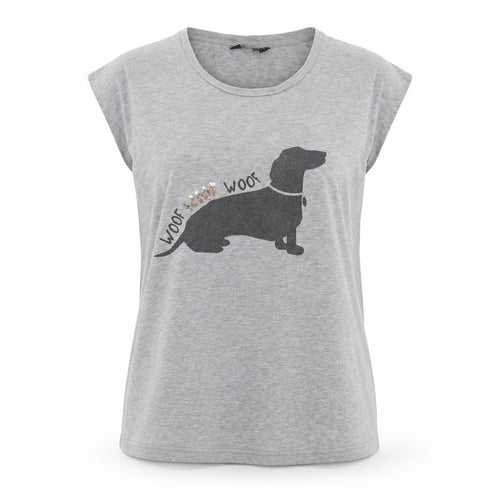 Dorothy Perkins Women's Grey Sequin Dog T-Shirt Size 12