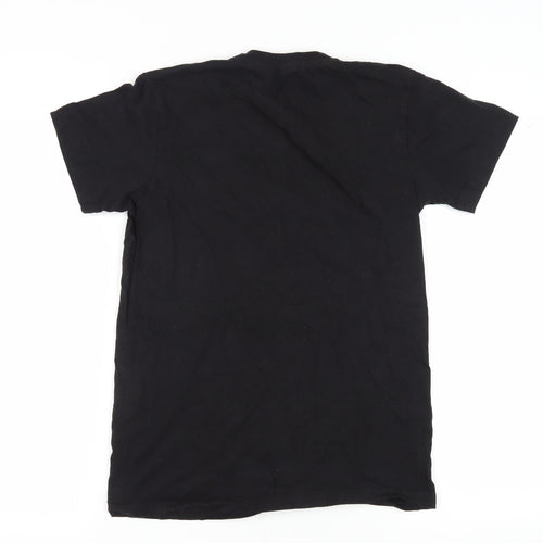 Teemania Black Cartoon T-Shirt, M Unisex Adults