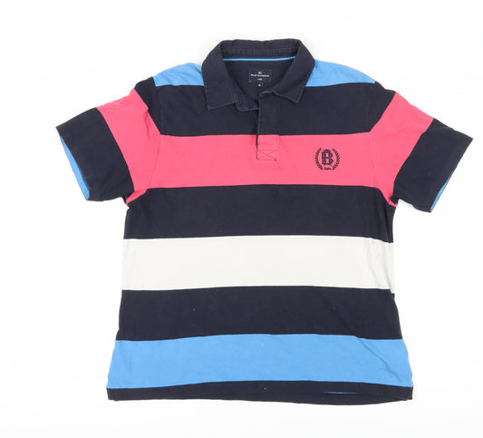 Marks and Spencer Men's Multicoloured Striped Polo M