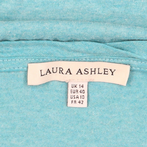 Laura Ashley Women's Blue Long Sleeve Basic Shirt