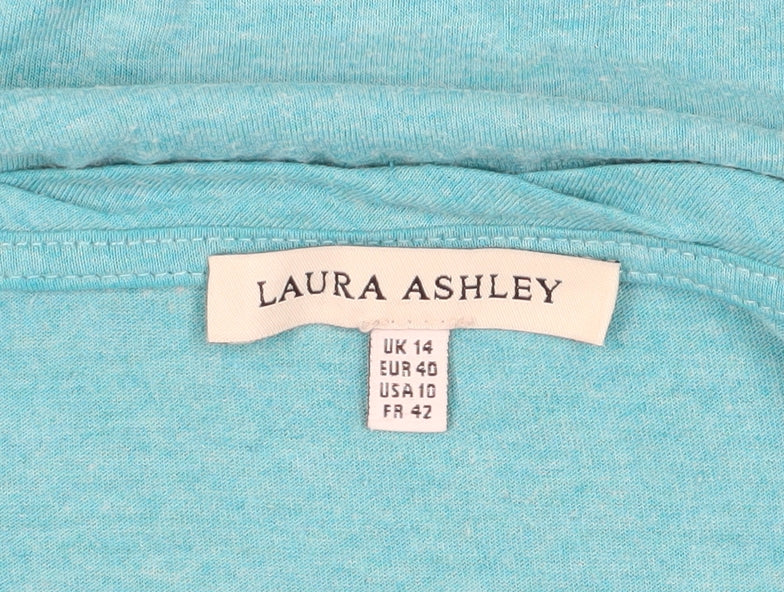 Laura Ashley Women's Blue Long Sleeve Basic Shirt