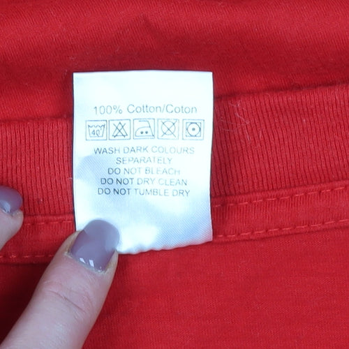 Ad Men's Red Medium 'Canada' Crew Neck T-Shirt