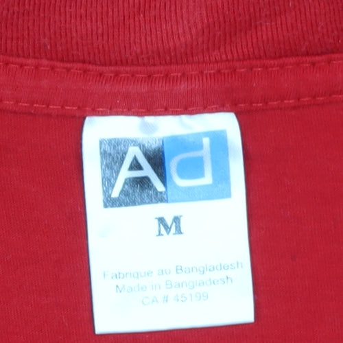 Ad Men's Red Medium 'Canada' Crew Neck T-Shirt