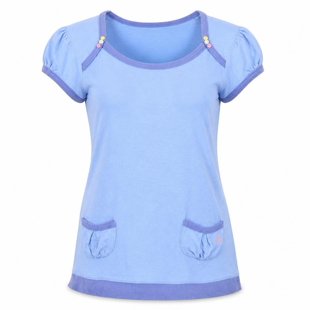 Front view of Element Women's Blue T-Shirt - Medium, Casual Style