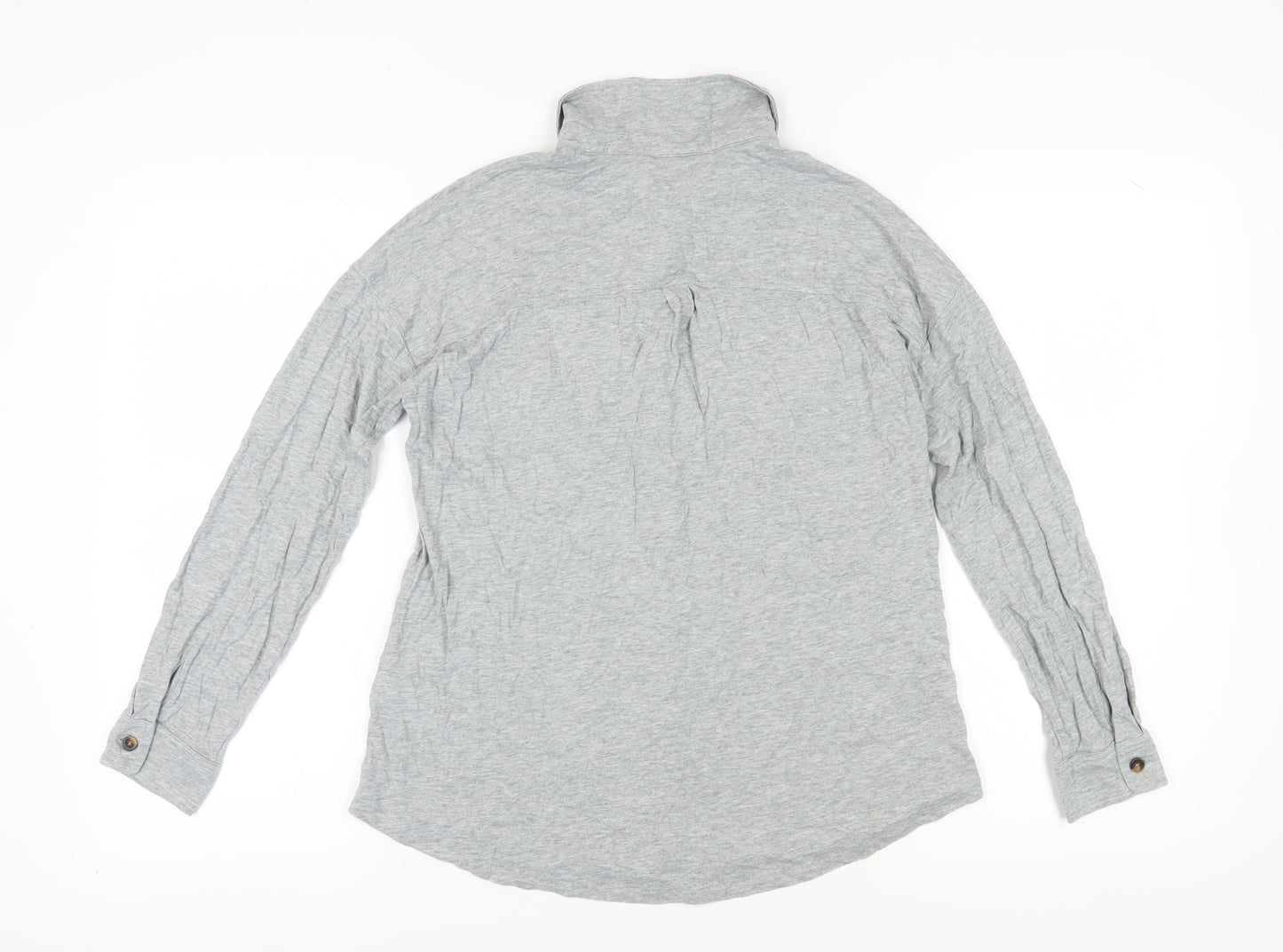 Boden Women's Grey Button-Up Long Sleeve Shirt