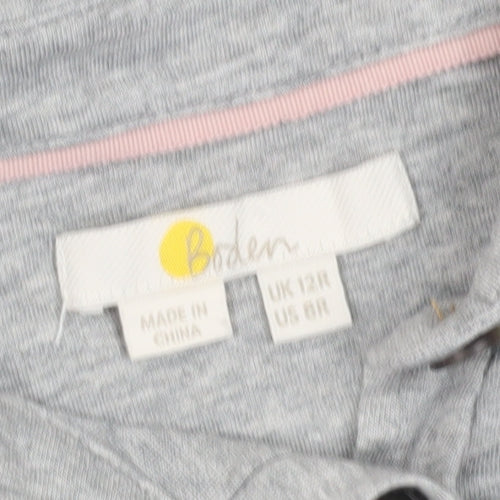Boden Women's Grey Button-Up Long Sleeve Shirt