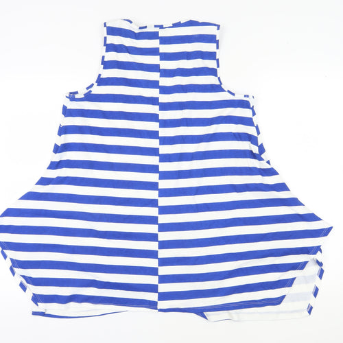 Marina Kaneva Women's Blue Plus Size Striped Tank Top