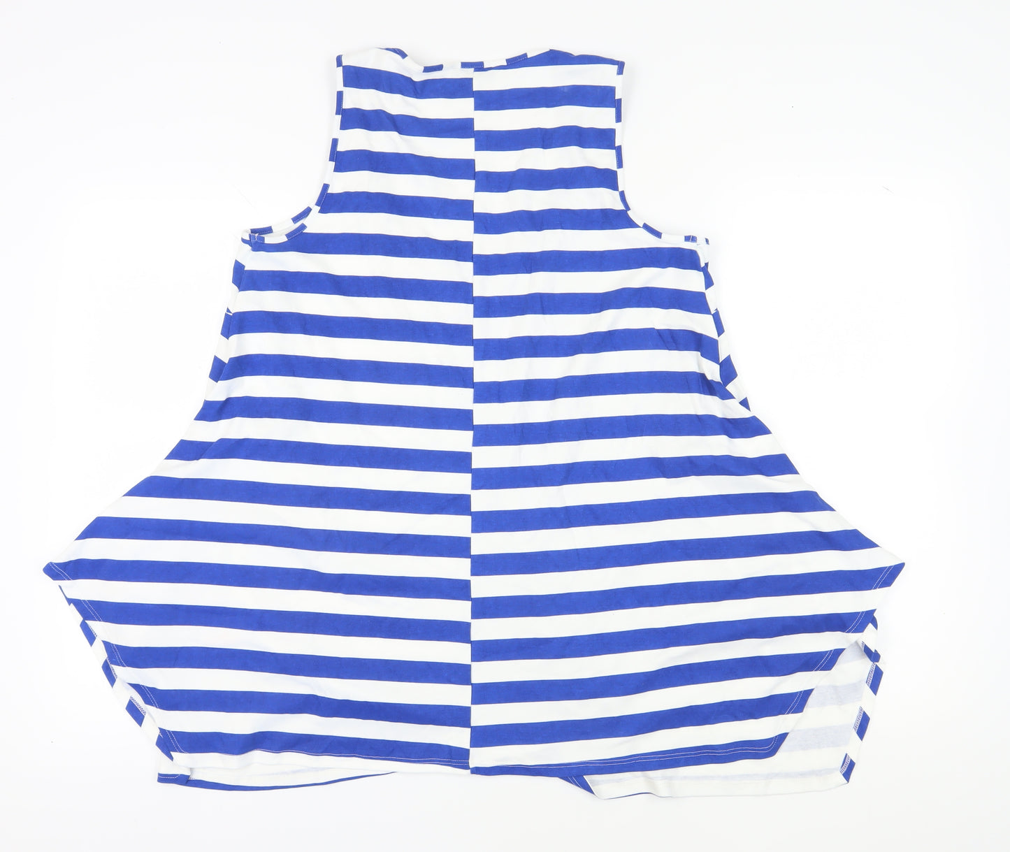 Marina Kaneva Women's Blue Plus Size Striped Tank Top