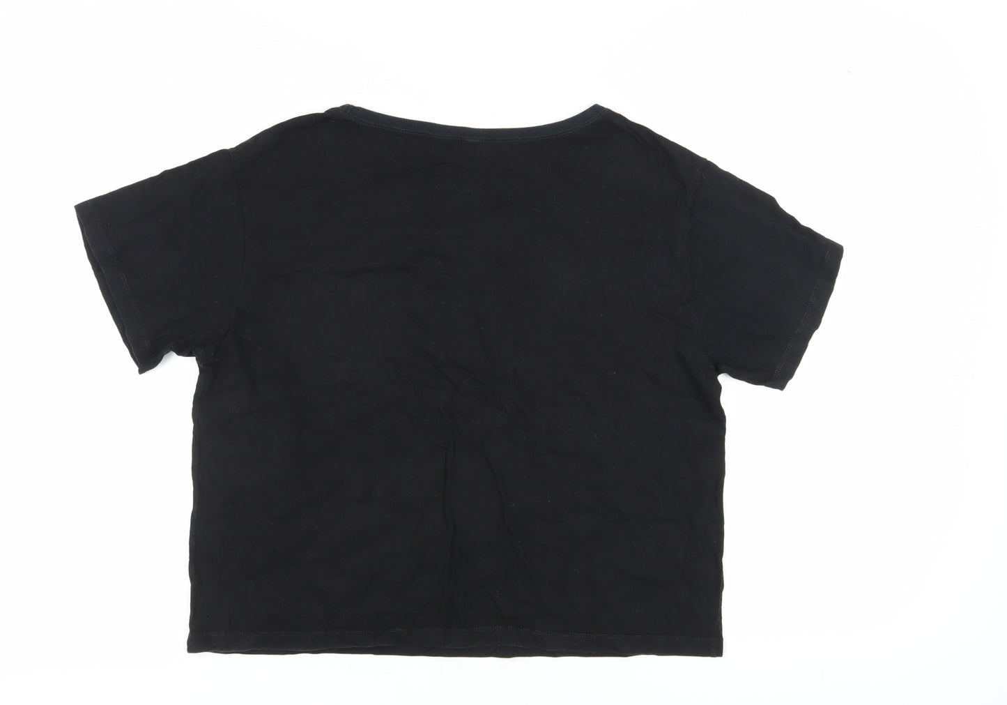 Caffeine & Kilos Unisex Black Cropped T-Shirt M