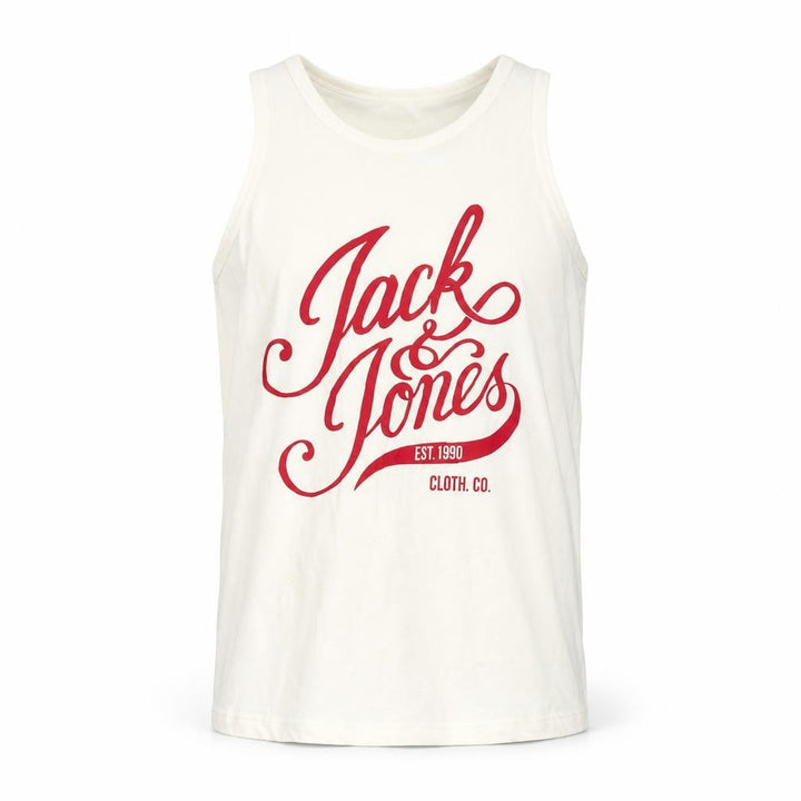 Jack & Jones Men's White Sleeveless Logo T-Shirt, Size S