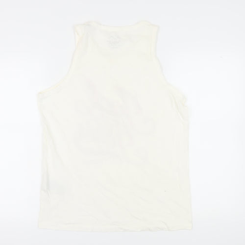 Jack & Jones Men's White Sleeveless Logo T-Shirt, Size S