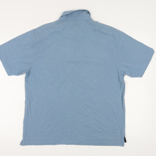 Marks and Spencer Men's Blue Polo Medium Short Sleeve