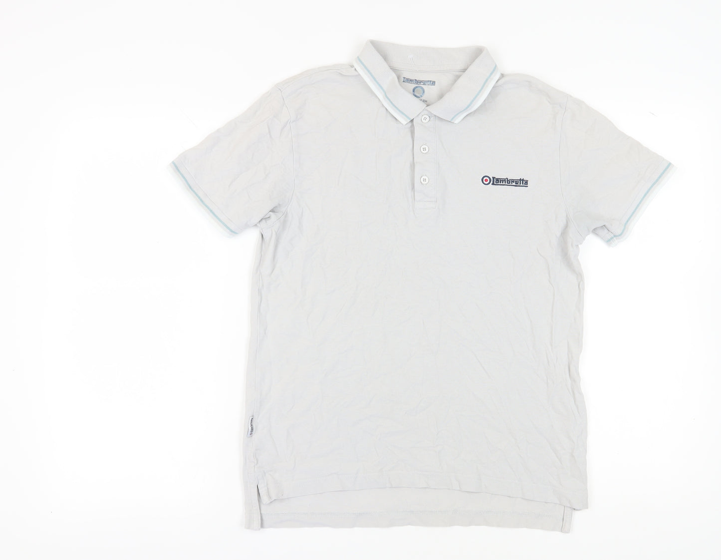 Lambretta Men's White Polo Shirt, Medium, Casual Style