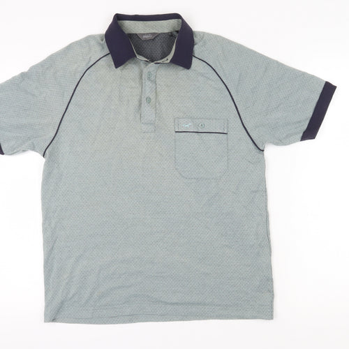 Wolsey Men's Grey Polo Shirt, Size S, Geometric