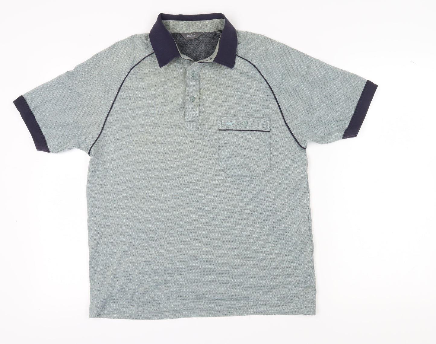 Wolsey Men's Grey Polo Shirt, Size S, Geometric