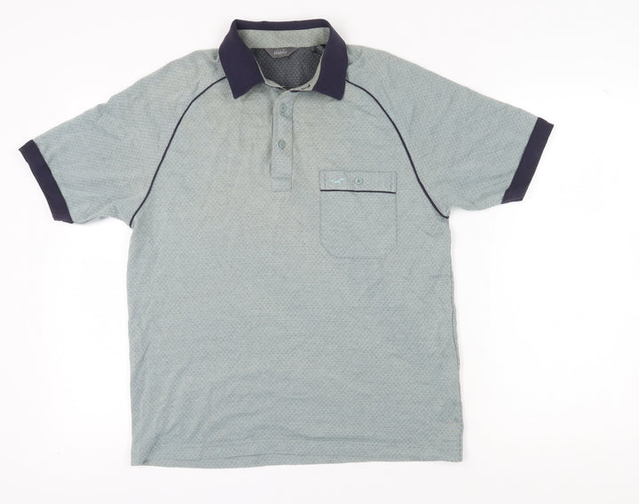 Wolsey Men's Grey Polo Shirt, Size S, Geometric