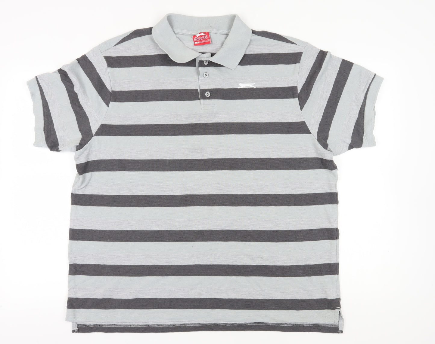 Slazenger Men’s Grey Striped 2XL Polo Shirt