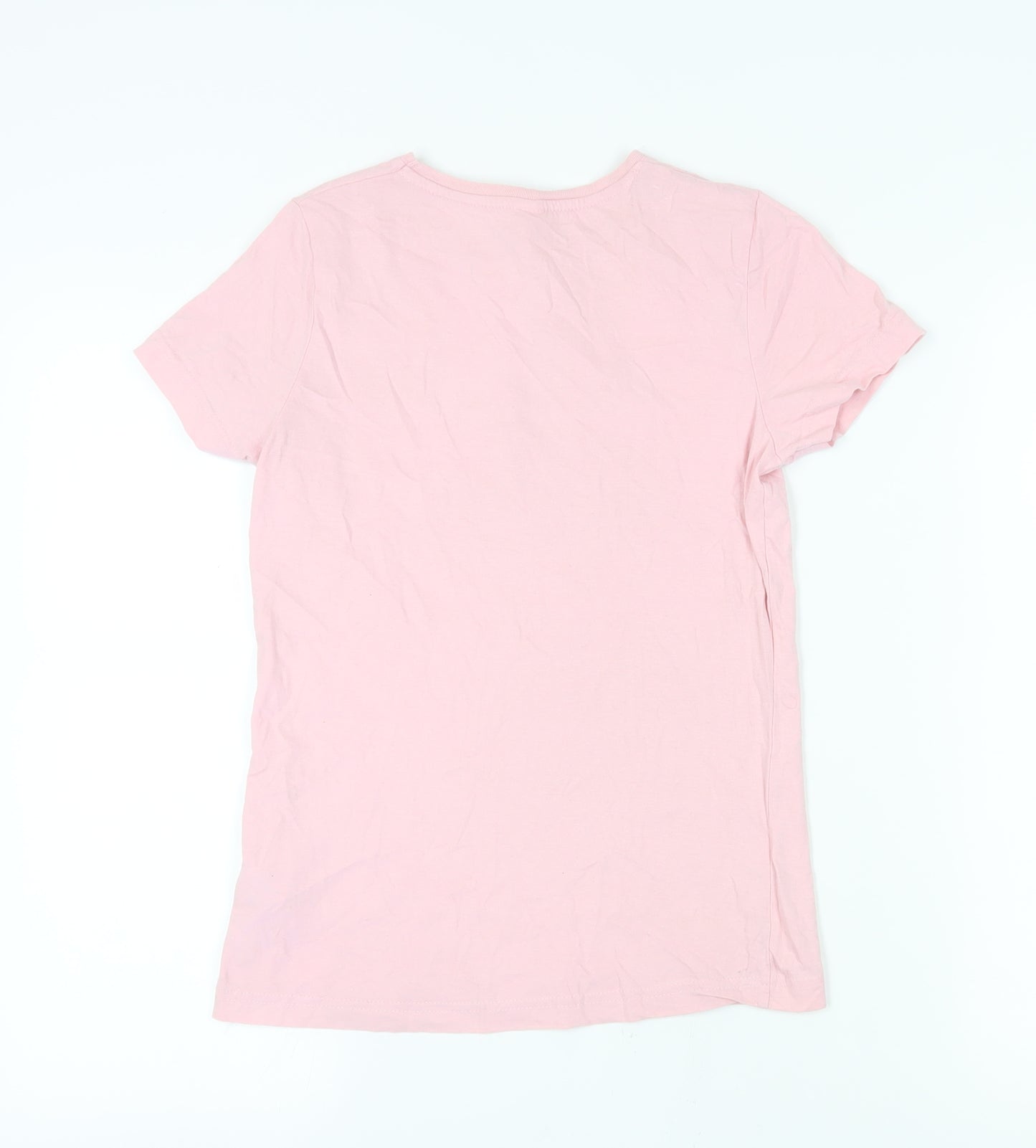 Adidas Women's Pink M T-Shirt Glitter Logo Casual