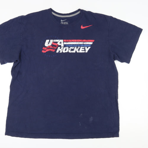 Nike Men's Blue XL Sports Graphic T-Shirt
