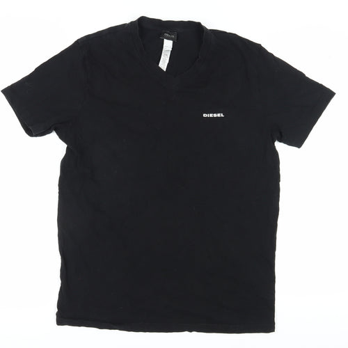Diesel Men's Black V-Neck T-Shirt Large