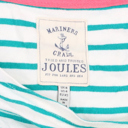 Joules Women's Green Striped T-Shirt XS