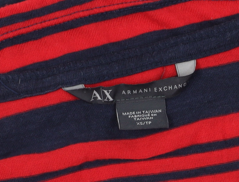 Armani Exchange Women's Multicoloured Striped T-Shirt XS
