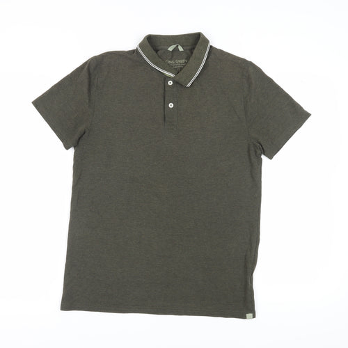 Racing Green Men's Polo Shirt in Green - Small