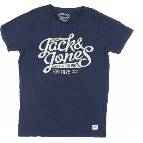 Jack & Jones Men's Blue Graphic T-Shirt Size S