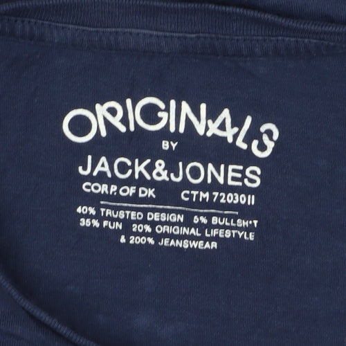 Jack & Jones Men's Blue Graphic T-Shirt Size S